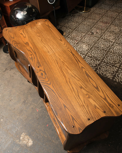 Full front view of the sideboard in the showroom setting.