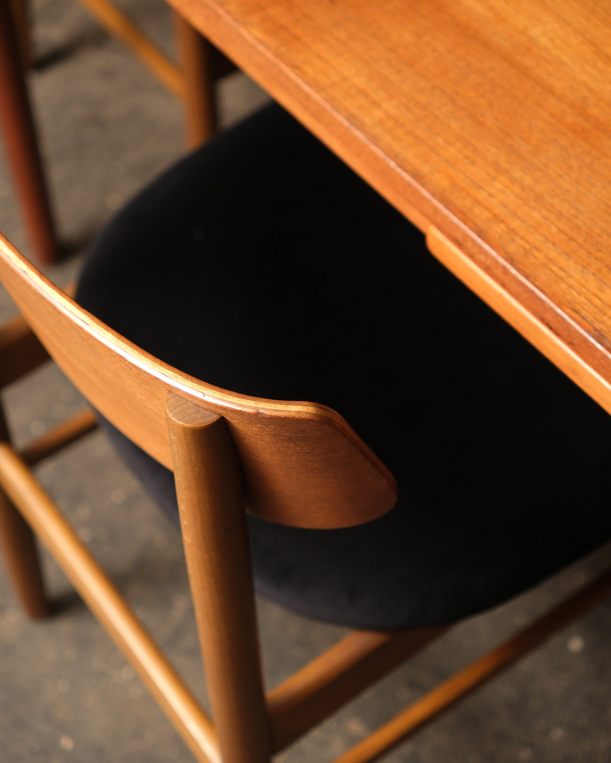 View of the table's extension mechanism partially open.