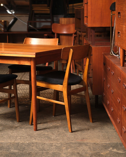 Close-up of the joinery where the table leg meets the apron.