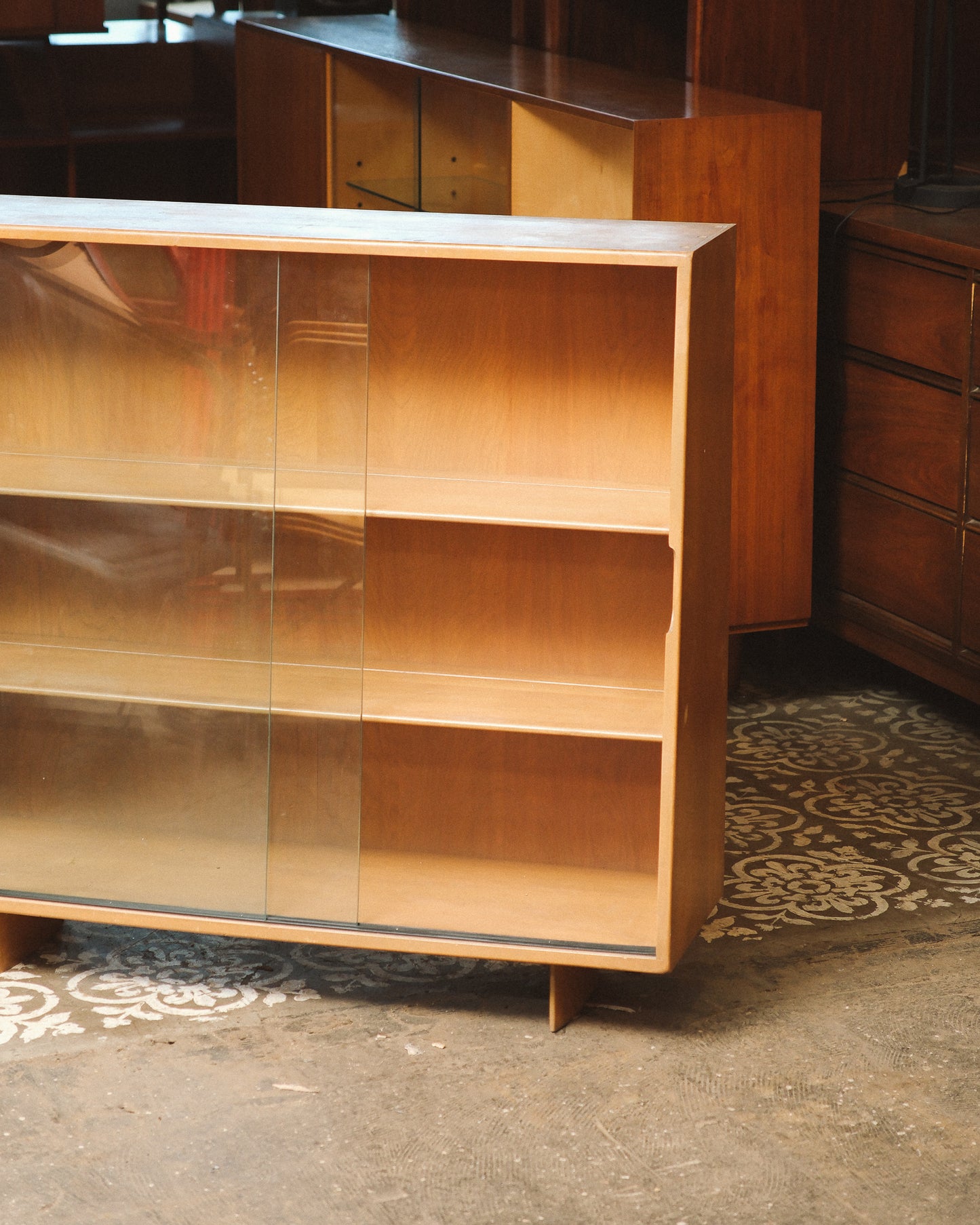 MCM Birch Glass Cabinet by Jan Kuypers for Imperial Furniture
