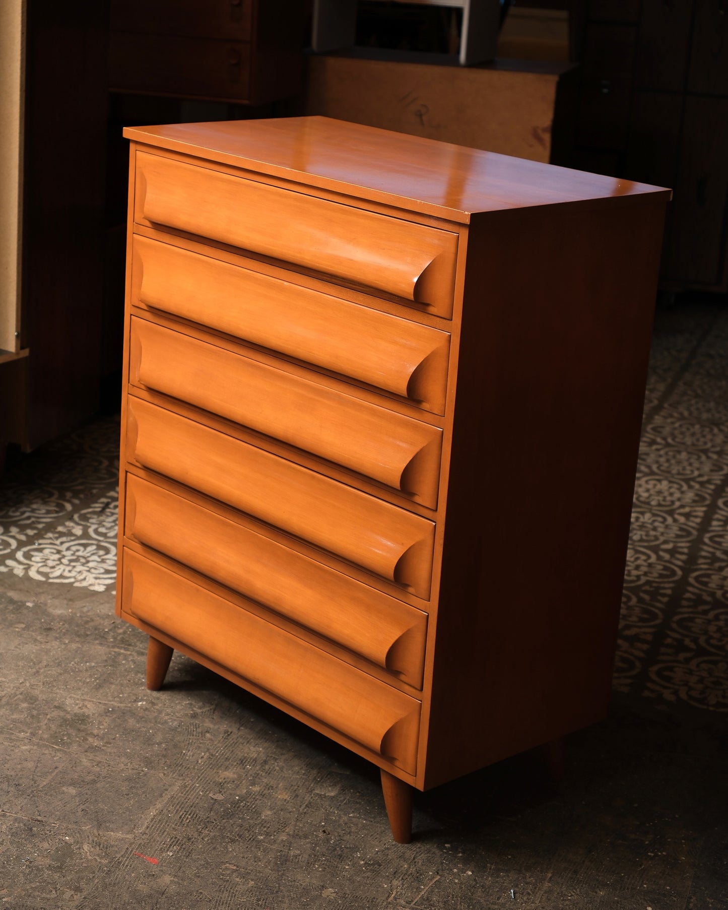 MCM Birch Tallboy Dresser (1958)