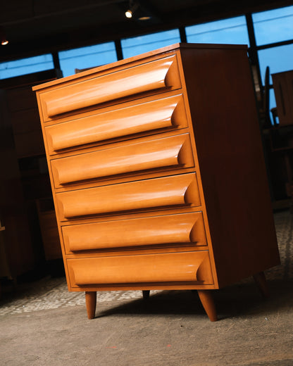 MCM Birch Tallboy Dresser (1958)