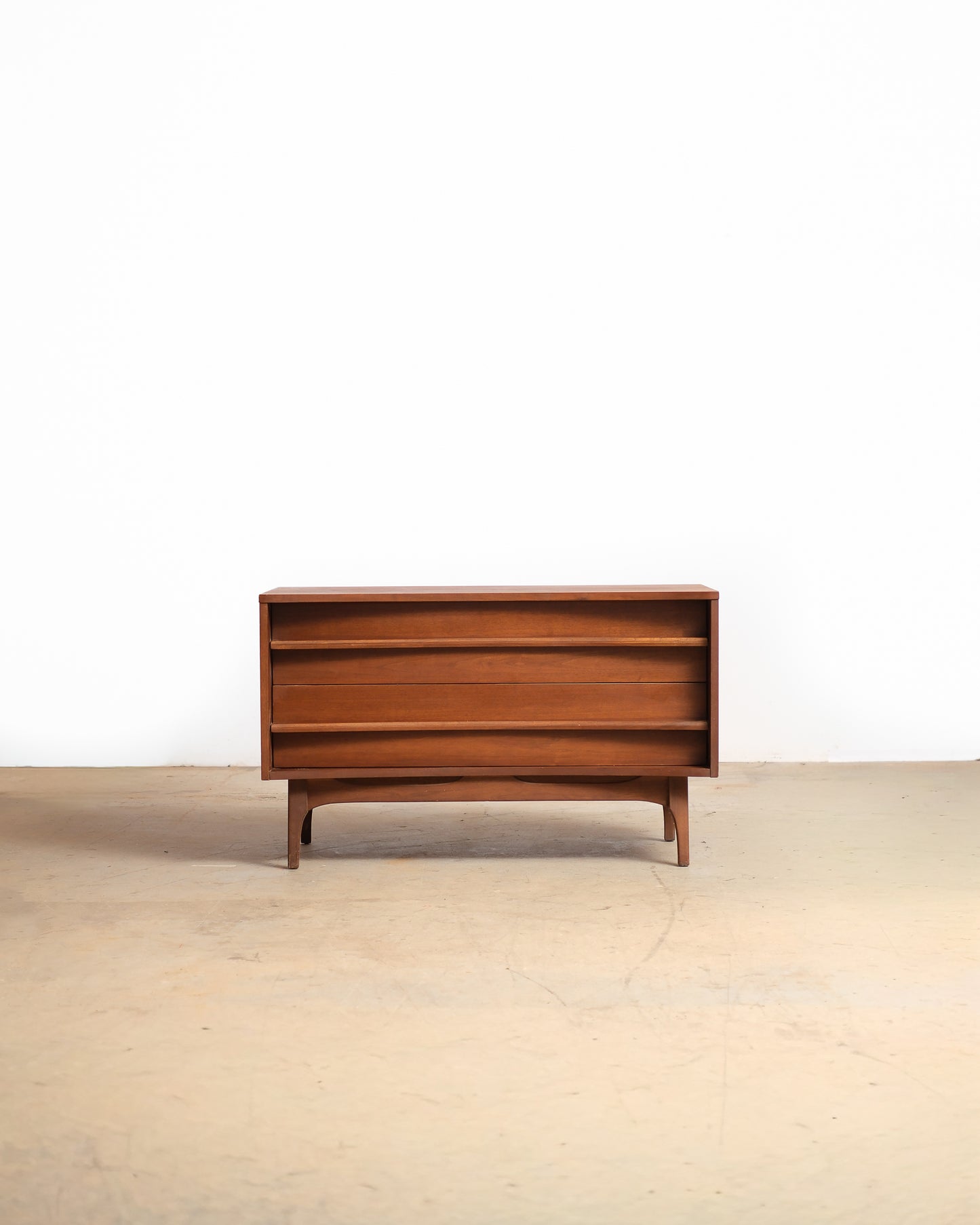 Wooden sideboard on a white background
