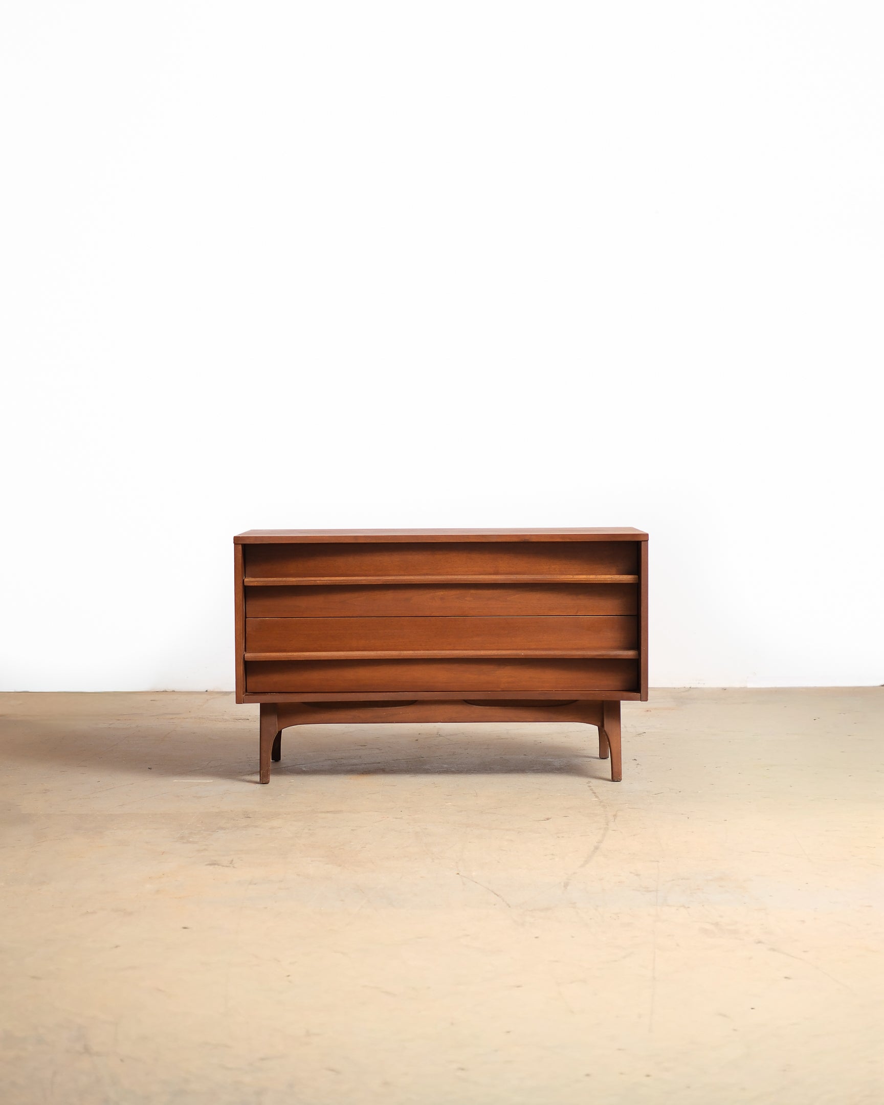 Wooden sideboard on a white background