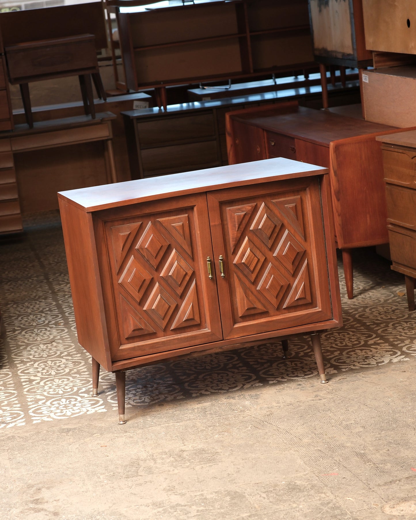MCM Brutalist Dark Walnut Dresser
