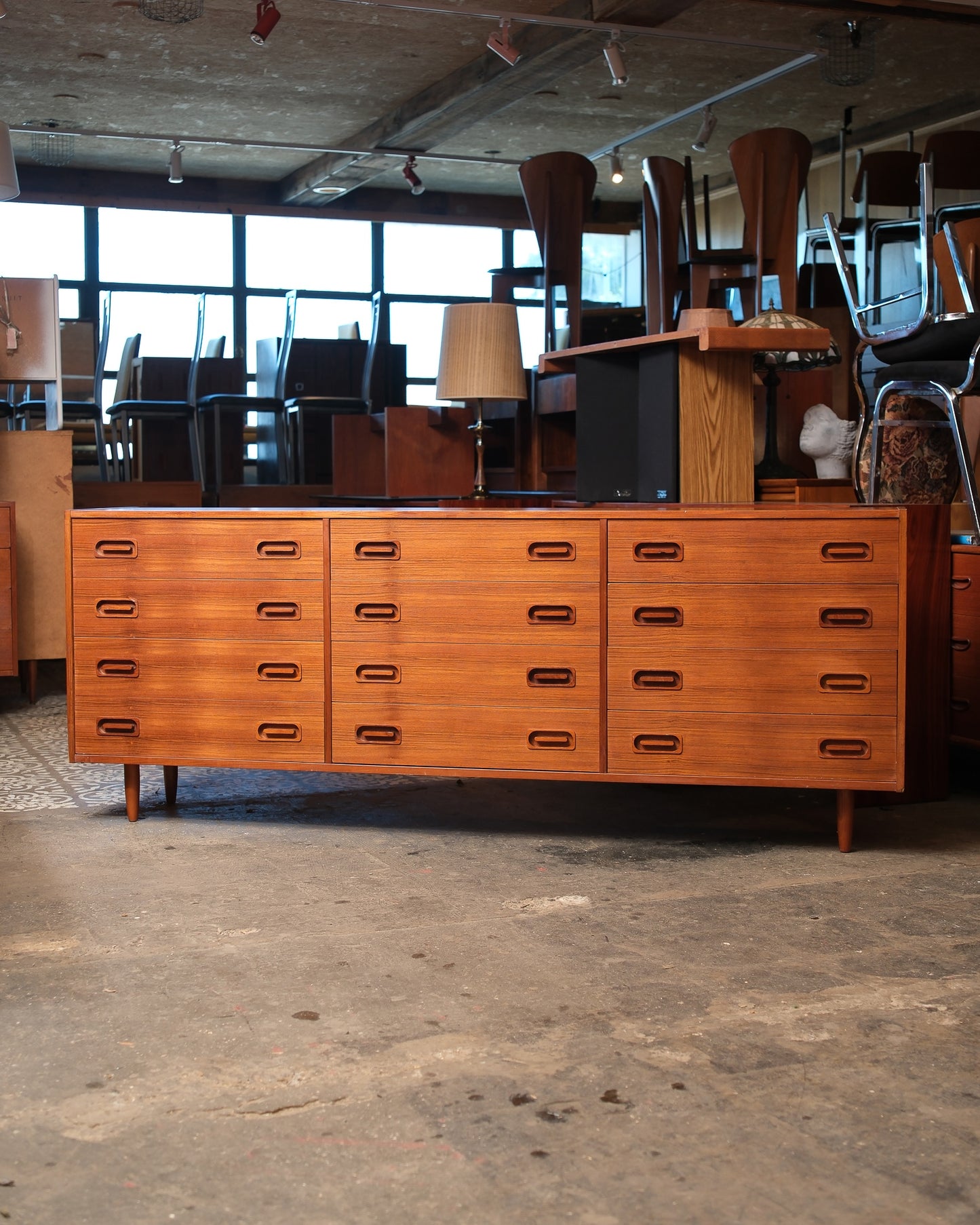 MCM Danish Teak 12-Drawer Dresser by Dyrlund