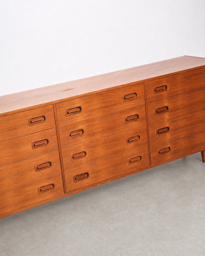 MCM Danish Teak 12-Drawer Dresser by Dyrlund
