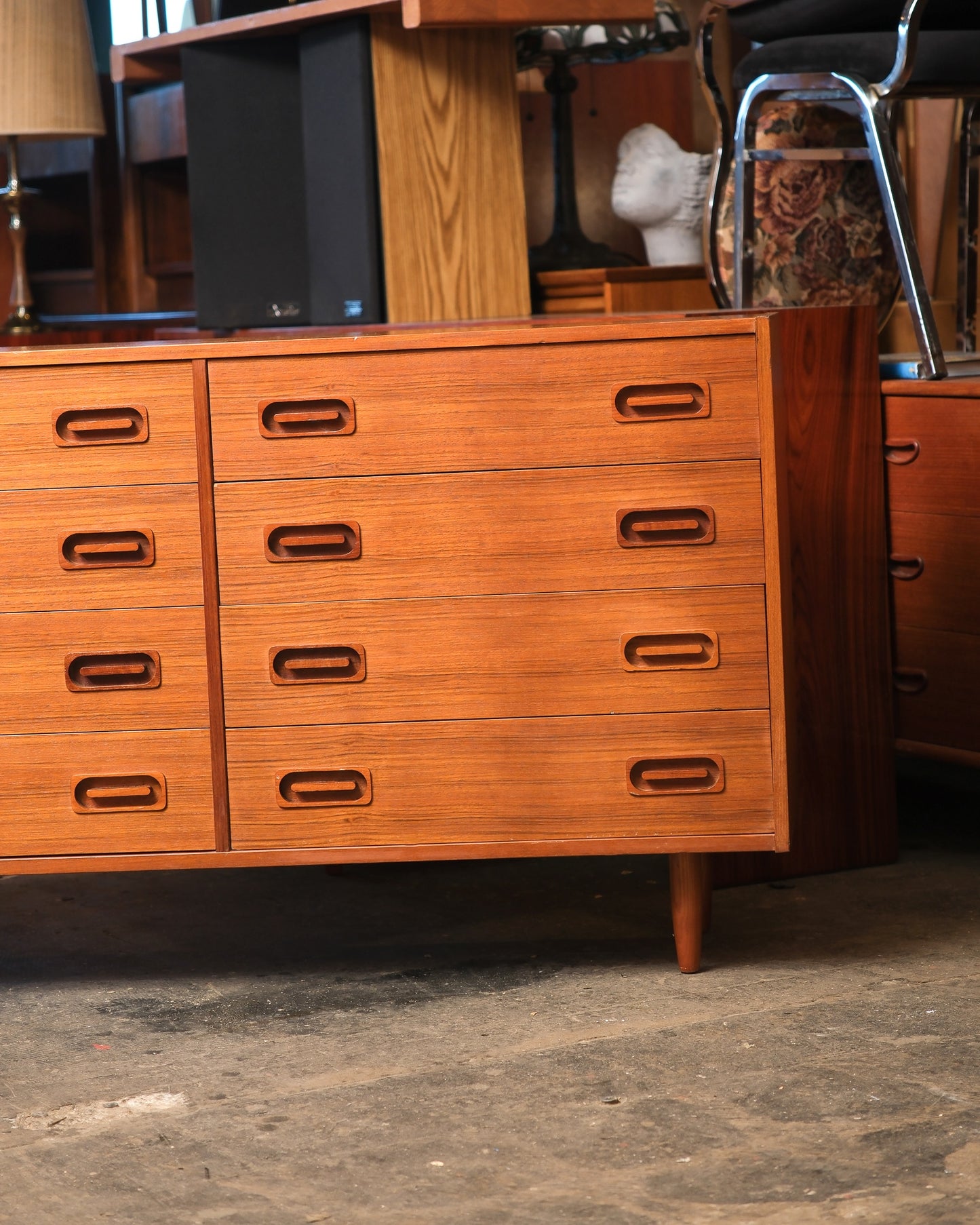 MCM Danish Teak 12-Drawer Dresser by Dyrlund