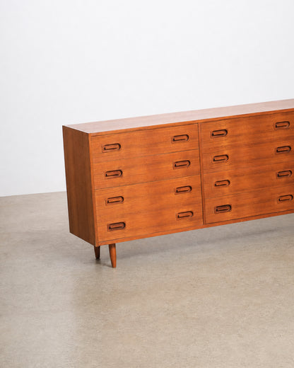 MCM Danish Teak 12-Drawer Dresser by Dyrlund