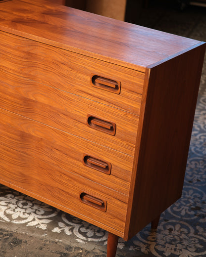Mid-Century Modern Danish Teak 4-Drawer Dresser by Dyrlund