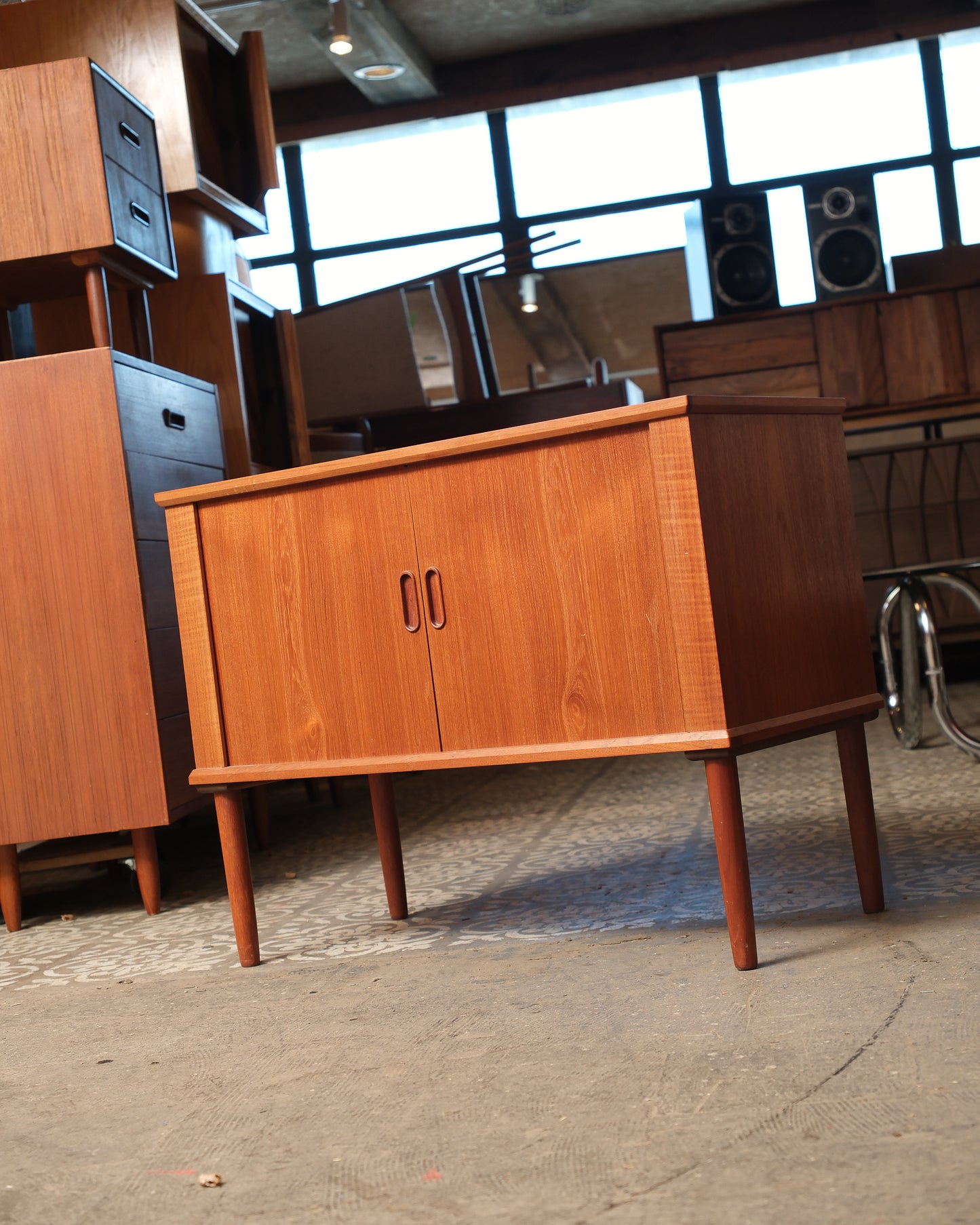 MCM Danish Teak Cabinet / Vinyl Holder