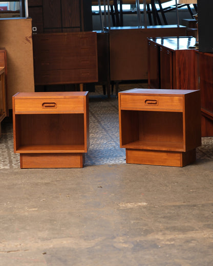 Mid-Century Modern Danish Teak Nightstand Set by Dyrlund