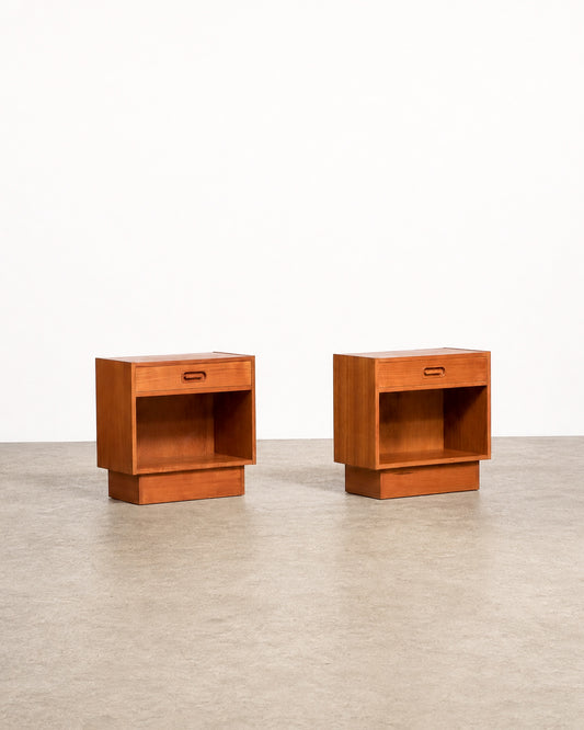 MCM Danish Teak Nightstand Set by Dyrlund