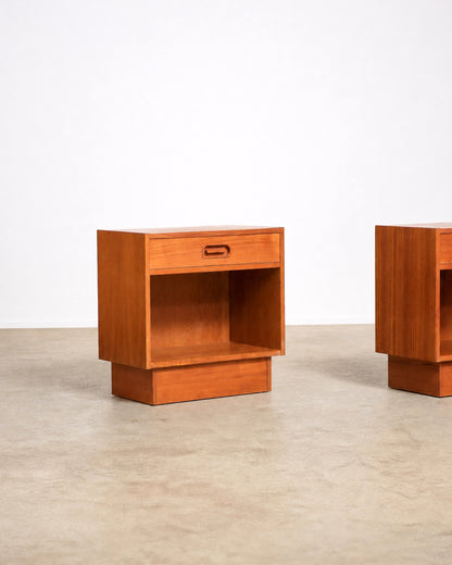 Mid-Century Modern Danish Teak Nightstand Set by Dyrlund