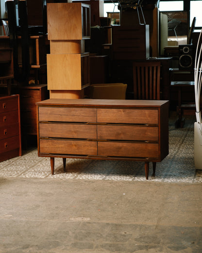 MCM Dark Walnut 6-Drawer Dresser