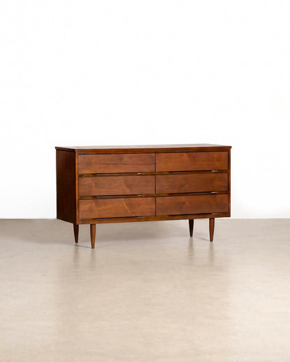 MCM Dark Walnut 6-Drawer Dresser