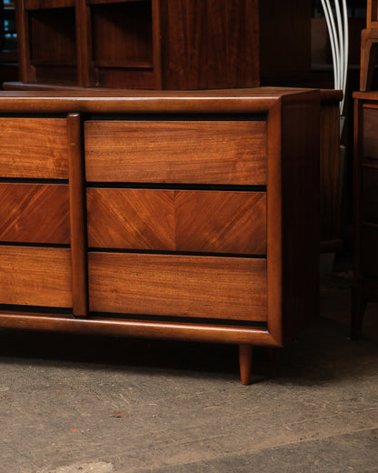 MCM Dark Walnut 9-Drawer Dresser / Credenza by Lane Furniture