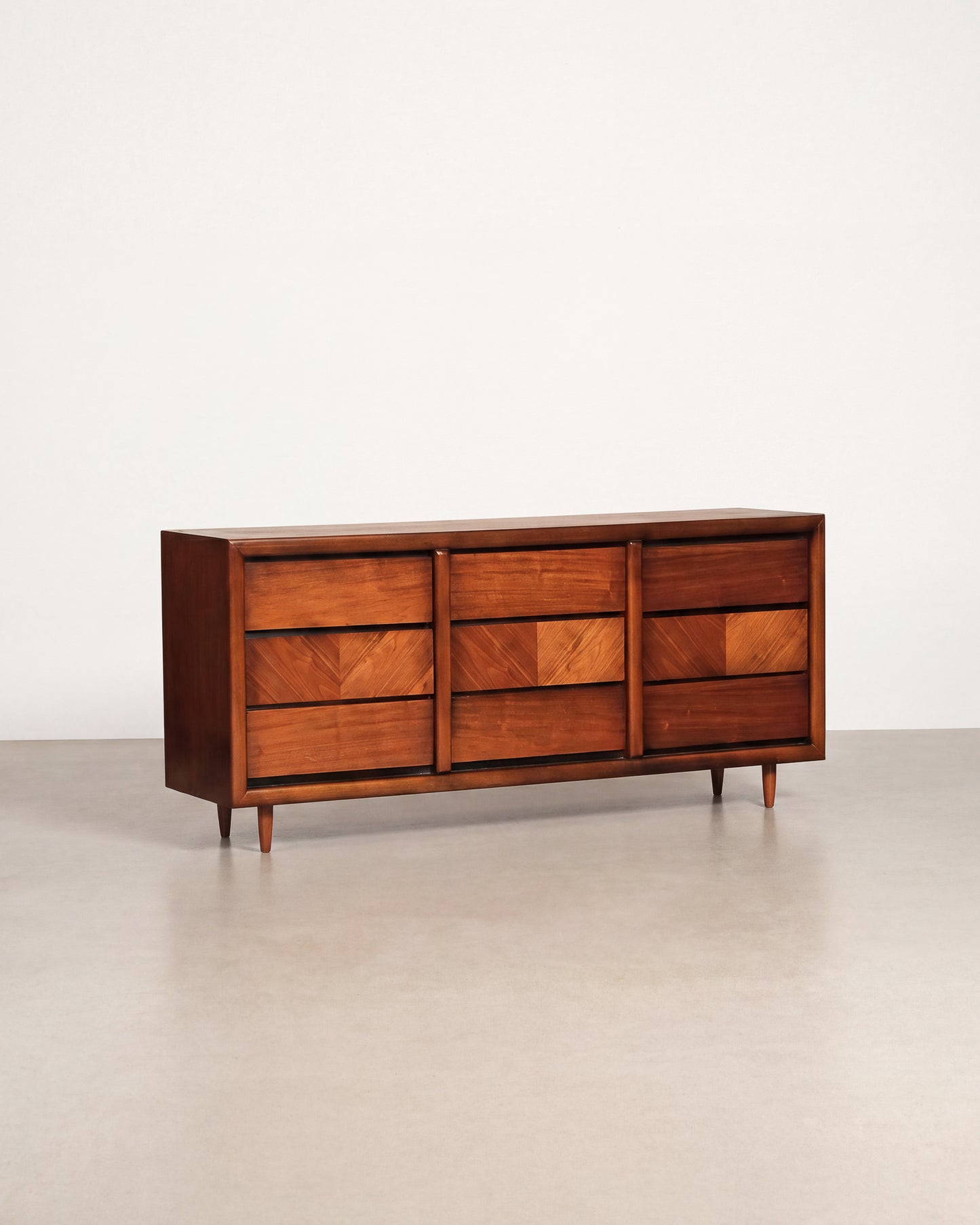 MCM Dark Walnut 9-Drawer Dresser / Credenza by Lane Furniture