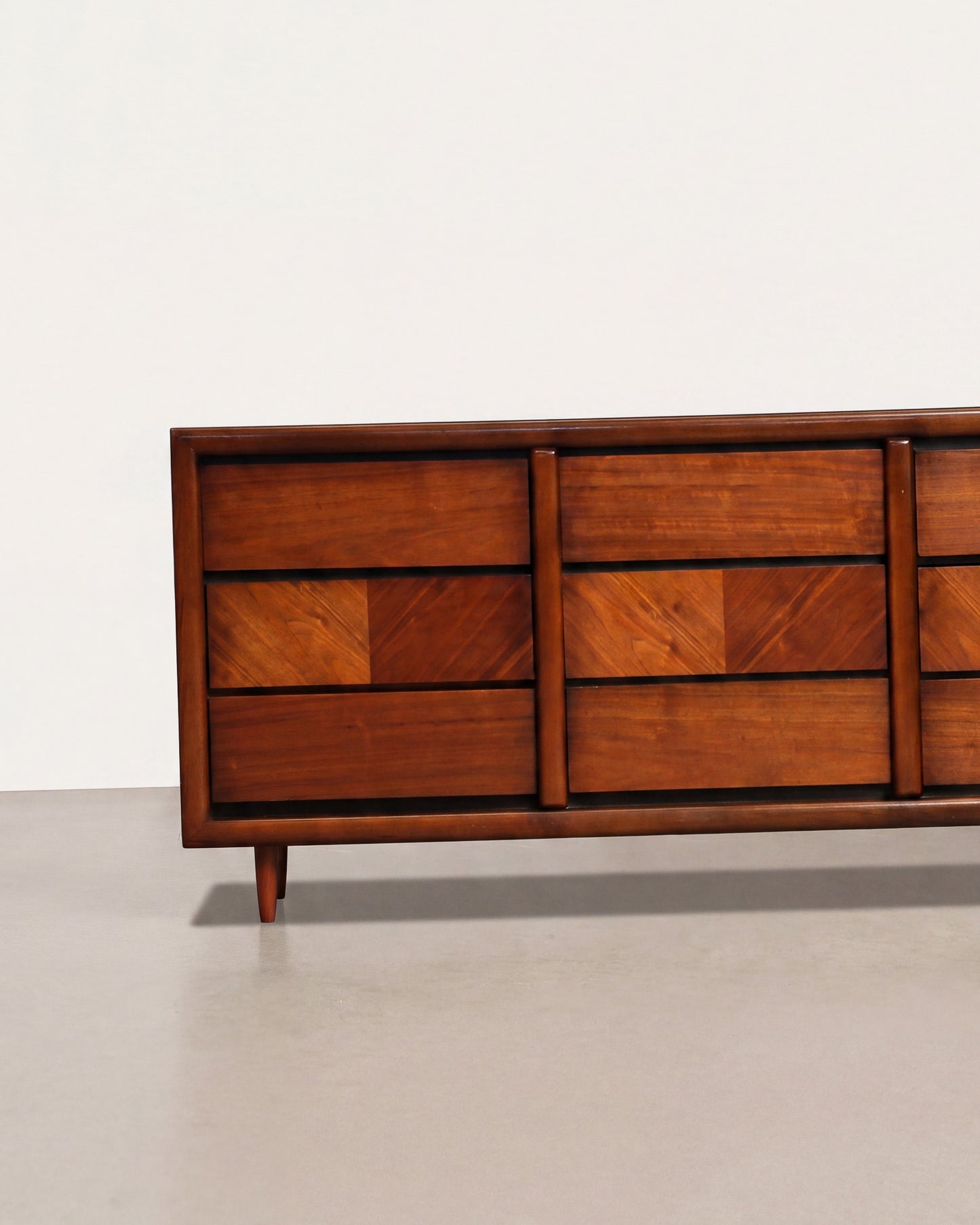 MCM Dark Walnut 9-Drawer Dresser / Credenza by Lane Furniture