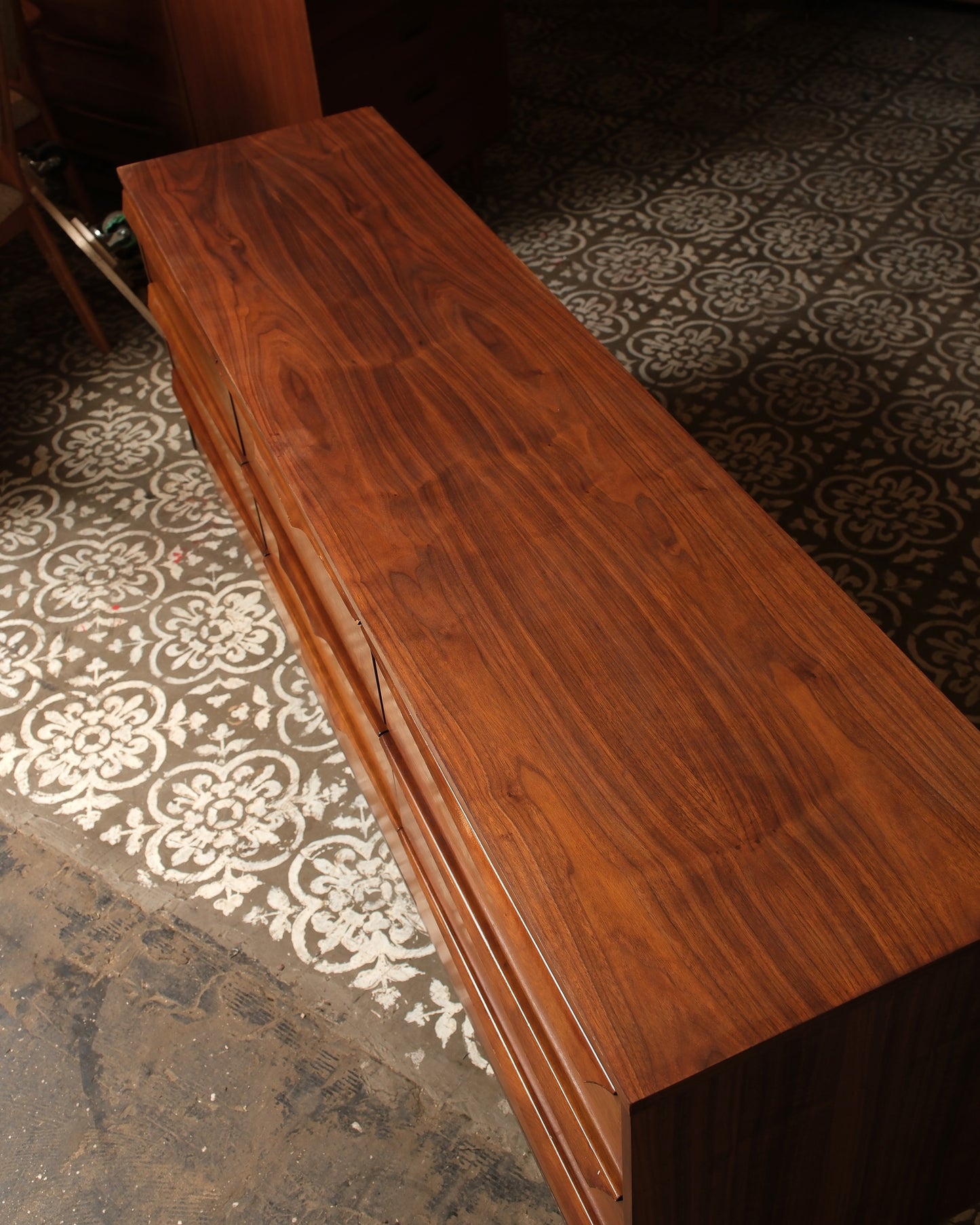 MCM Dark Walnut 9-Drawer Dresser by Vic Art (1967)