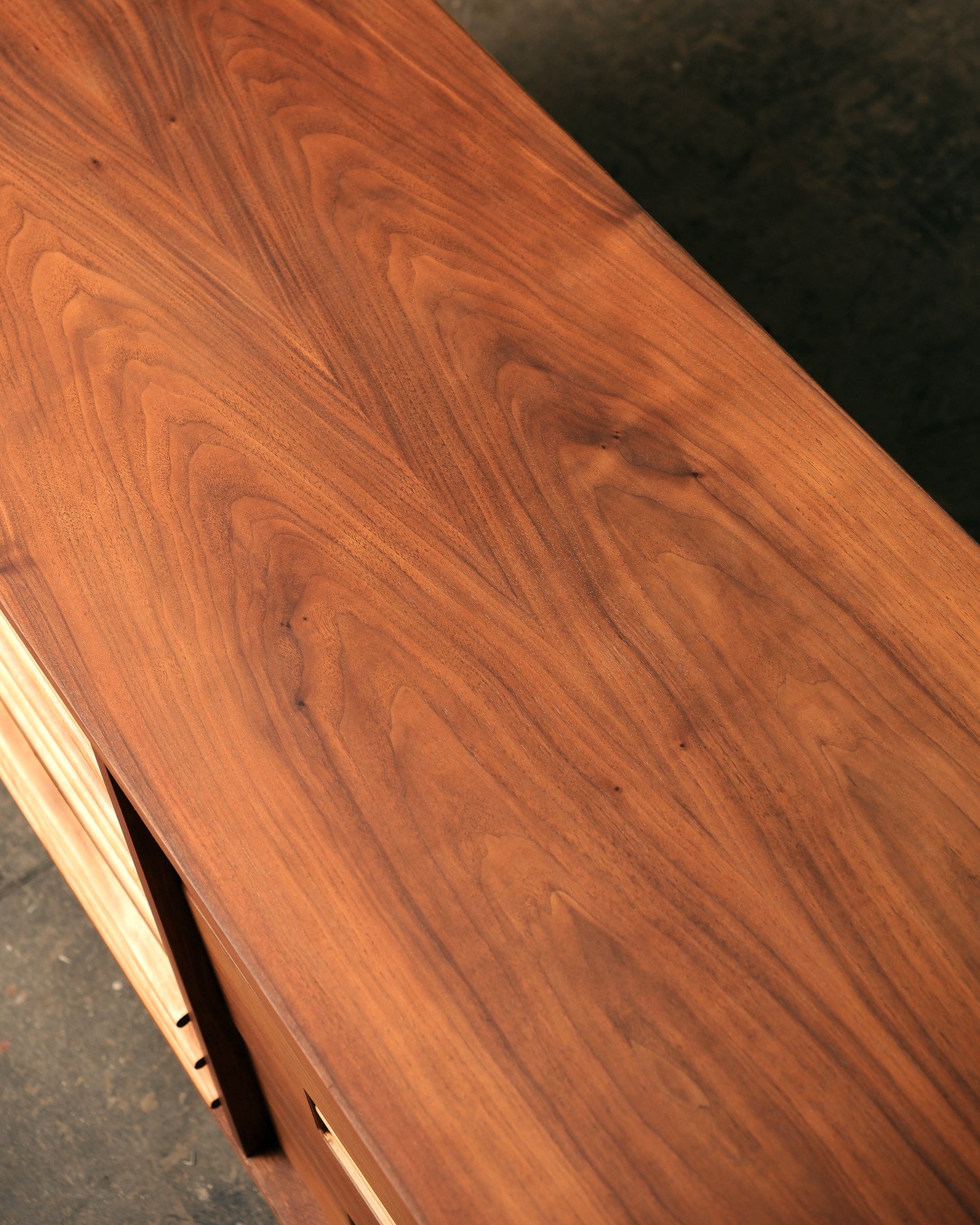 Close-up of a wooden surface with visible grain pattern