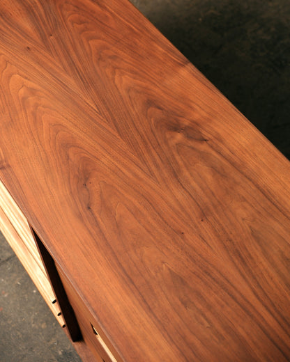 Close-up of a wooden surface with visible grain pattern