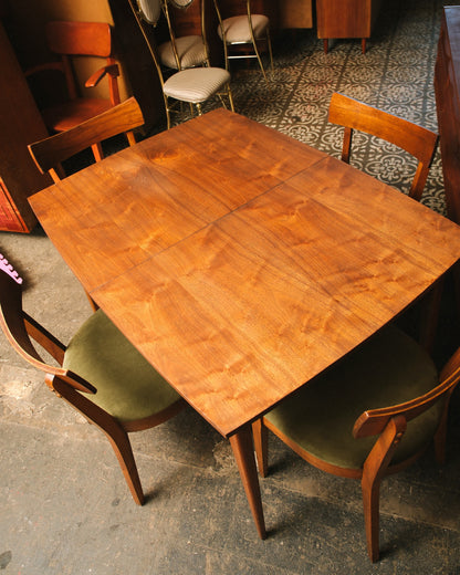 MCM Dark Walnut Dining Set by KF Furniture