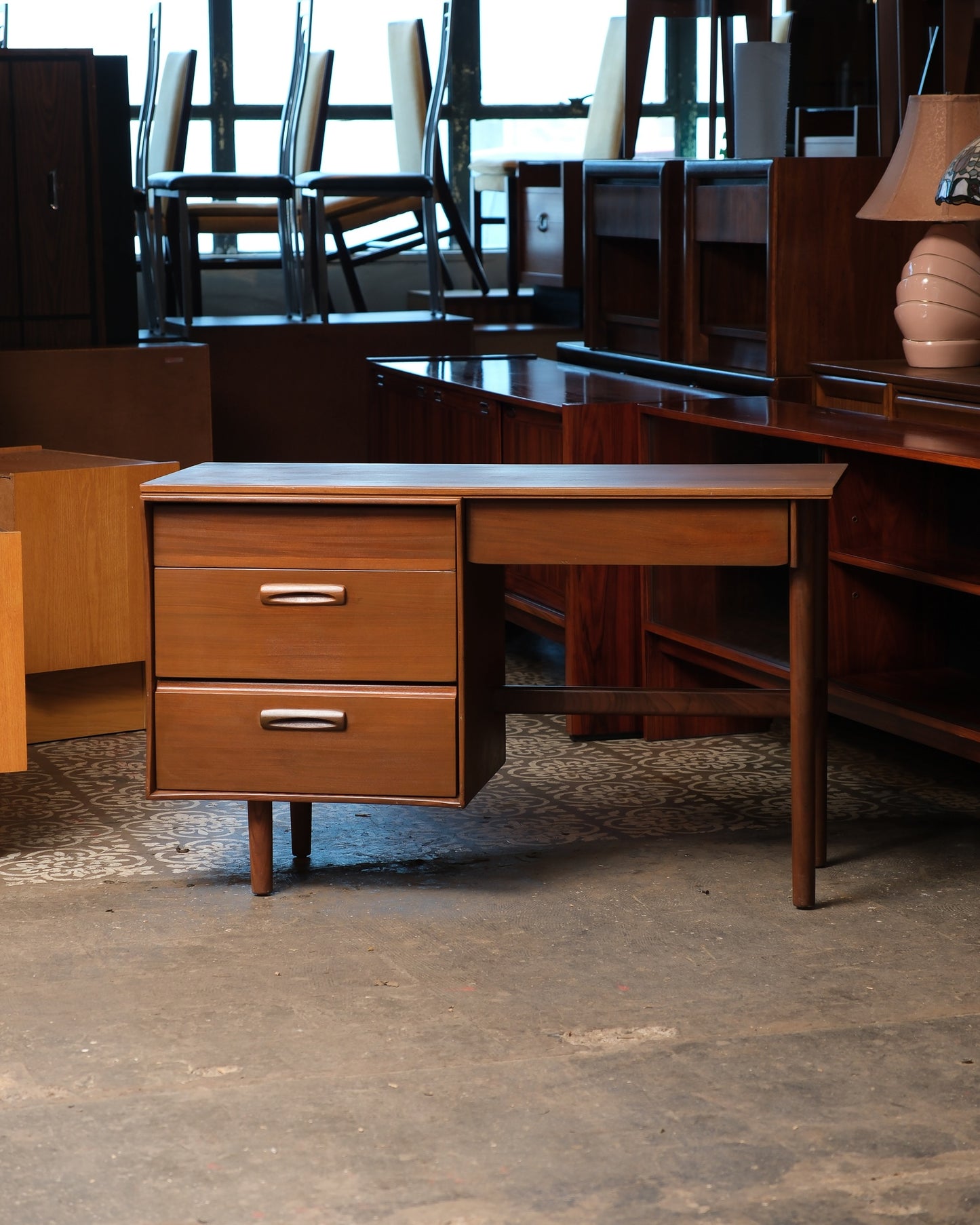MCM Solid Teak Desk by Jan Kuypers for Imperial Furniture (1950s)