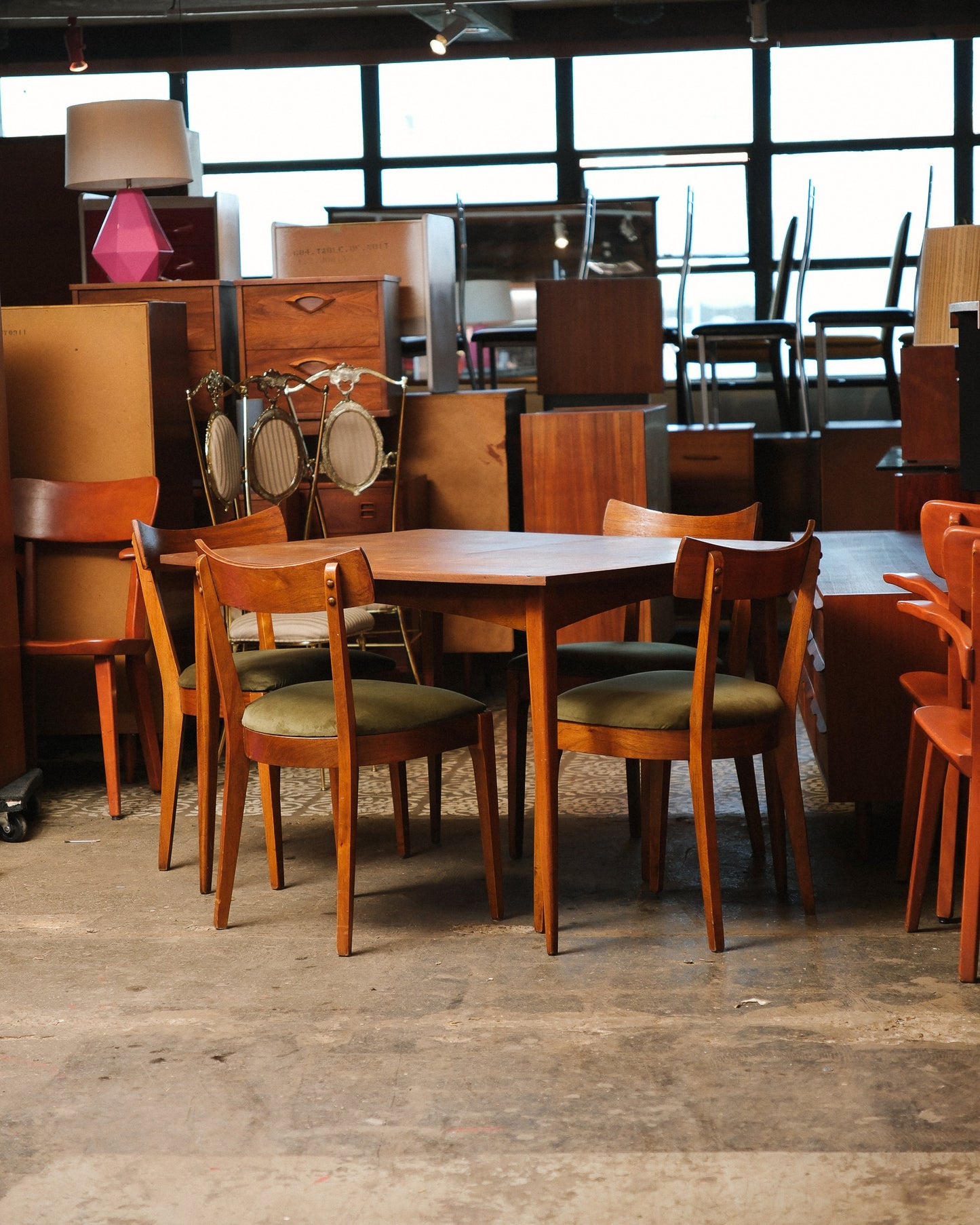 MCM Dark Walnut Dining Set by KF Furniture