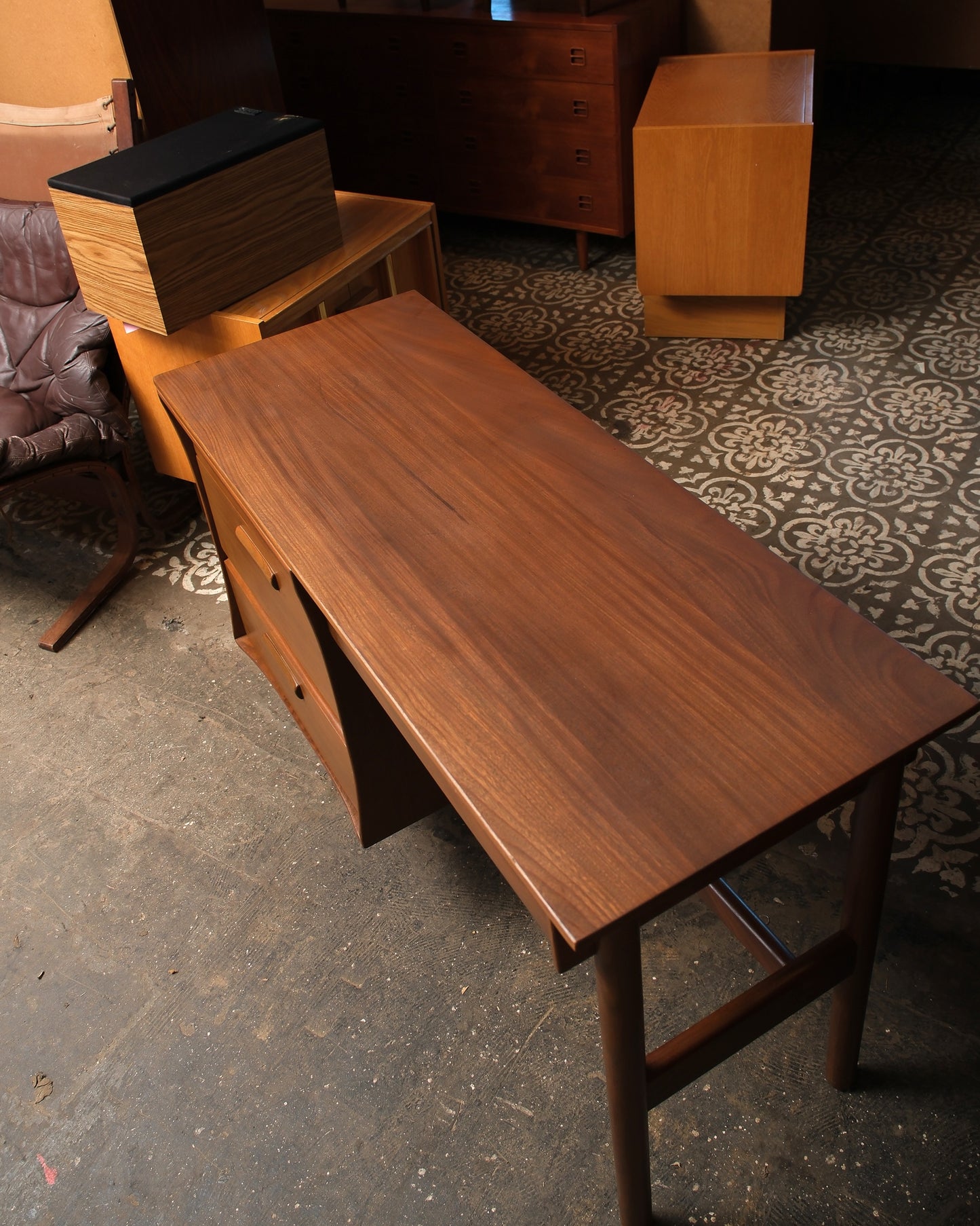 MCM Solid Teak Desk by Jan Kuypers for Imperial Furniture (1950s)