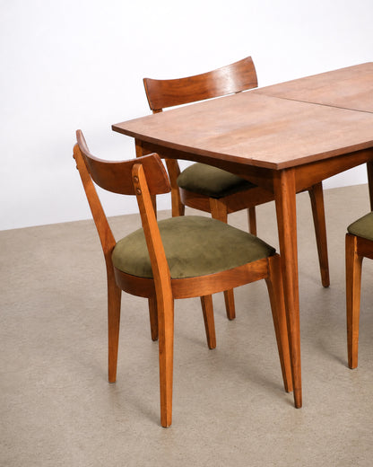 MCM Dark Walnut Dining Set by KF Furniture