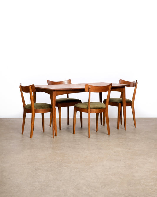MCM Dark Walnut Dining Set by KF Furniture