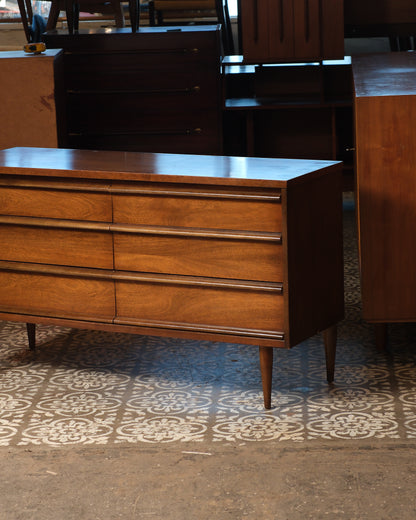 MCM Dark Walnut Dresser by Bassett Furniture