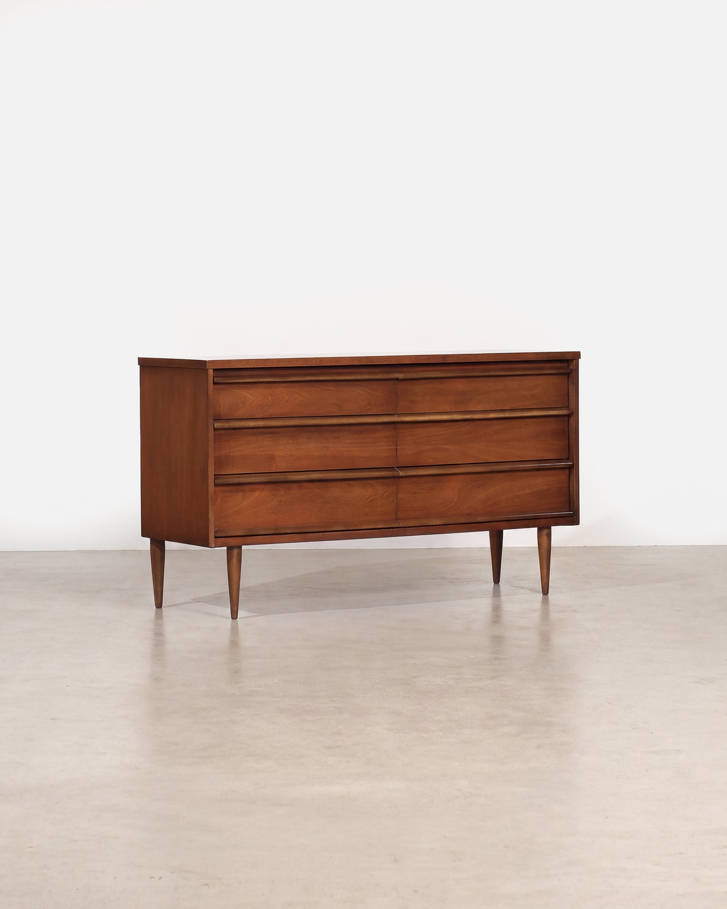 MCM Dark Walnut Dresser by Bassett Furniture