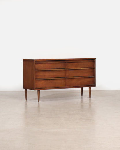 MCM Dark Walnut Dresser by Bassett Furniture