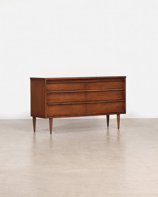 MCM Dark Walnut Dresser by Bassett Furniture