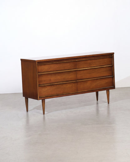 MCM Dark Walnut Dresser by Bassett Furniture