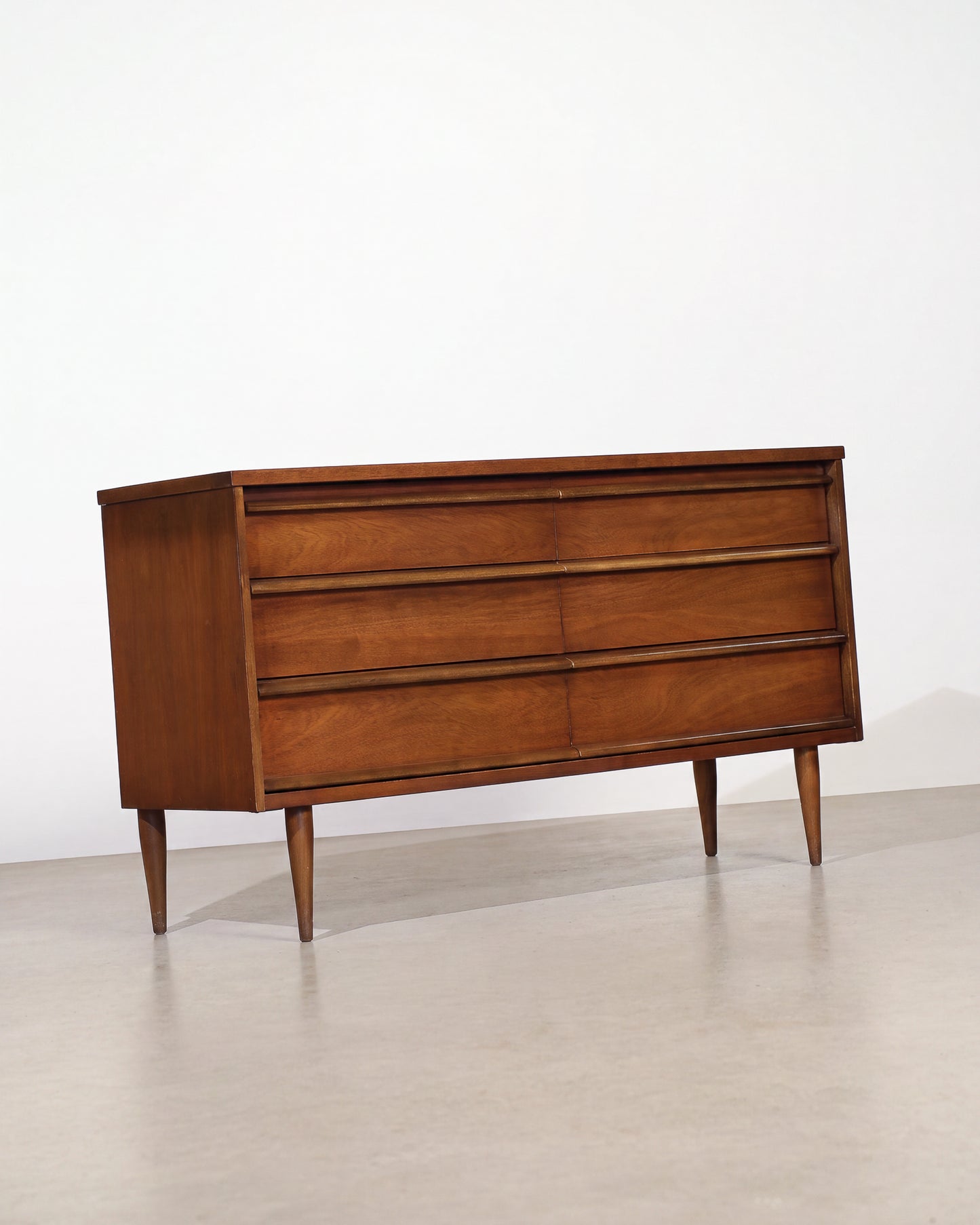 MCM Dark Walnut Dresser by Bassett Furniture