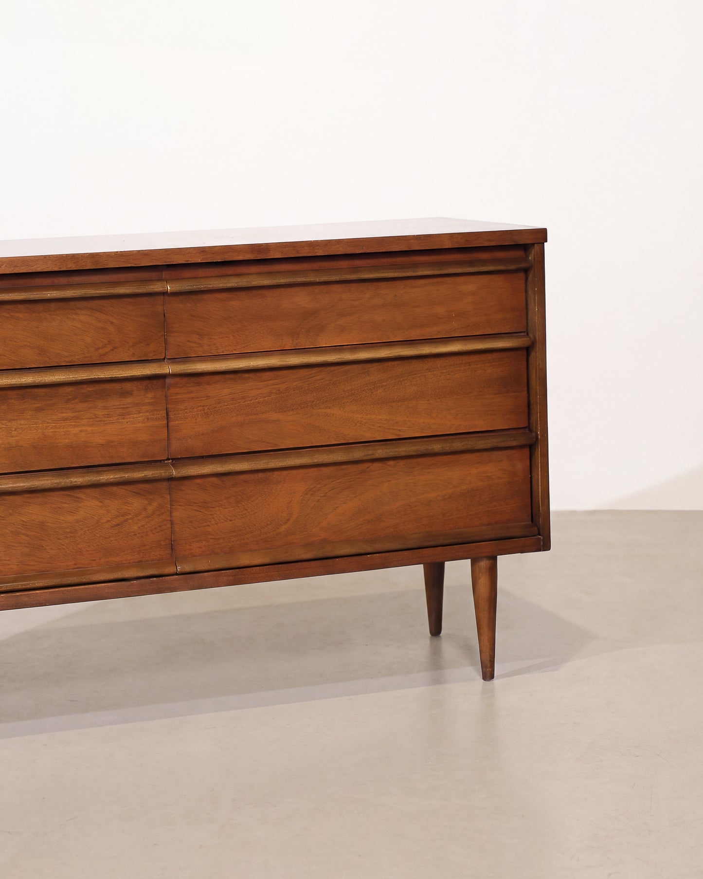 MCM Dark Walnut Dresser by Bassett Furniture