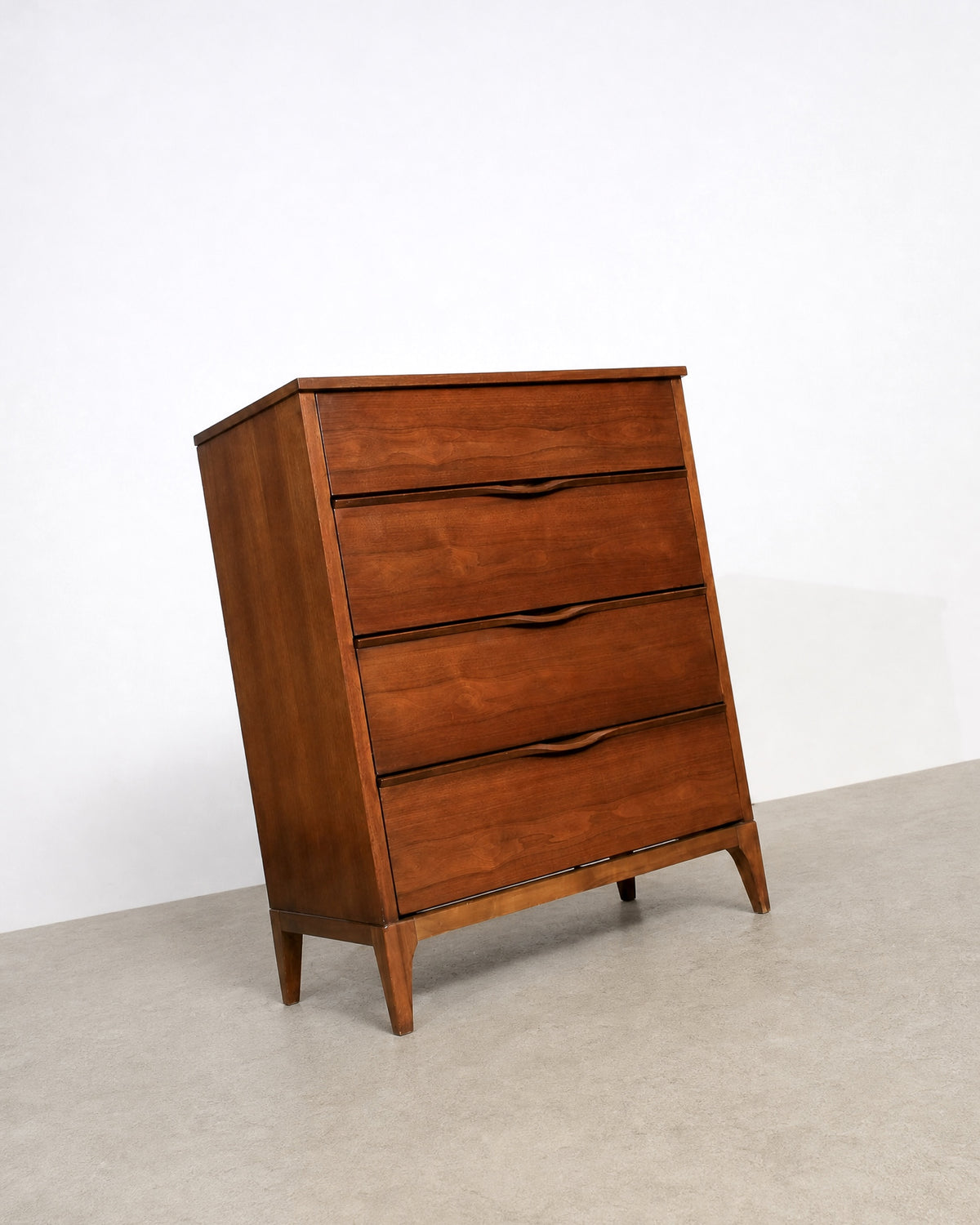 Mid-Century Modern Dark Walnut Dresser by KF Furniture
