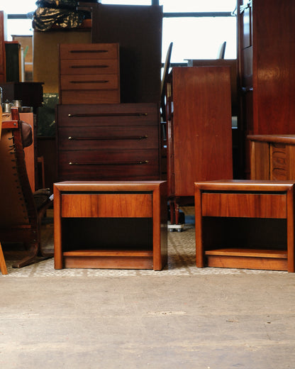 MCM Dark Walnut Nightstand Set by Lane Furniture