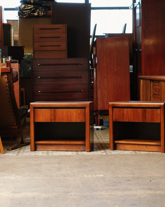 MCM Dark Walnut Nightstand Set by Lane Furniture