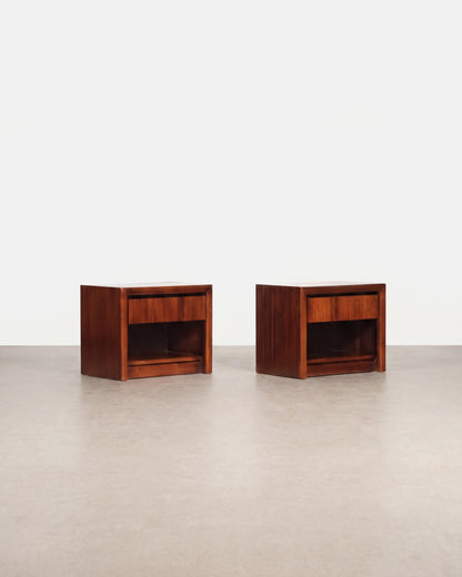 MCM Dark Walnut Nightstand Set by Lane Furniture