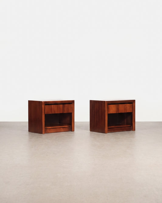 MCM Dark Walnut Nightstand Set by Lane Furniture