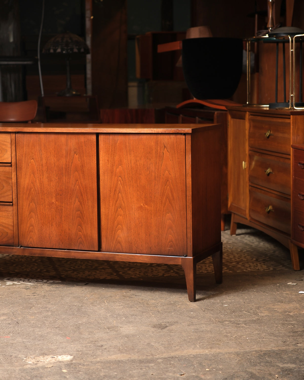 Mid-Century Modern Dark Walnut Sideboard by KF Furniture