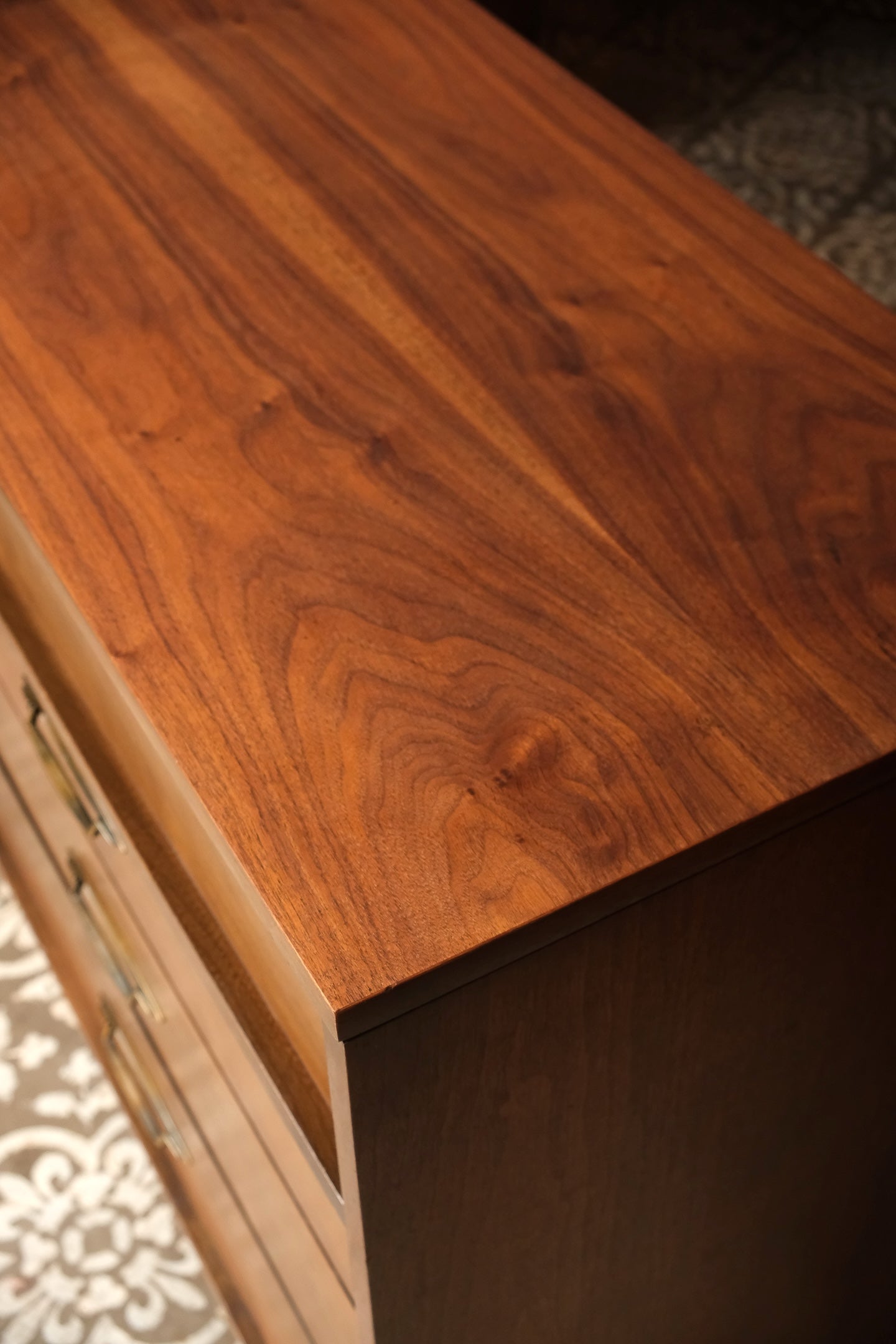 MCM Dark Walnut Tallboy Dresser by Deilcraft