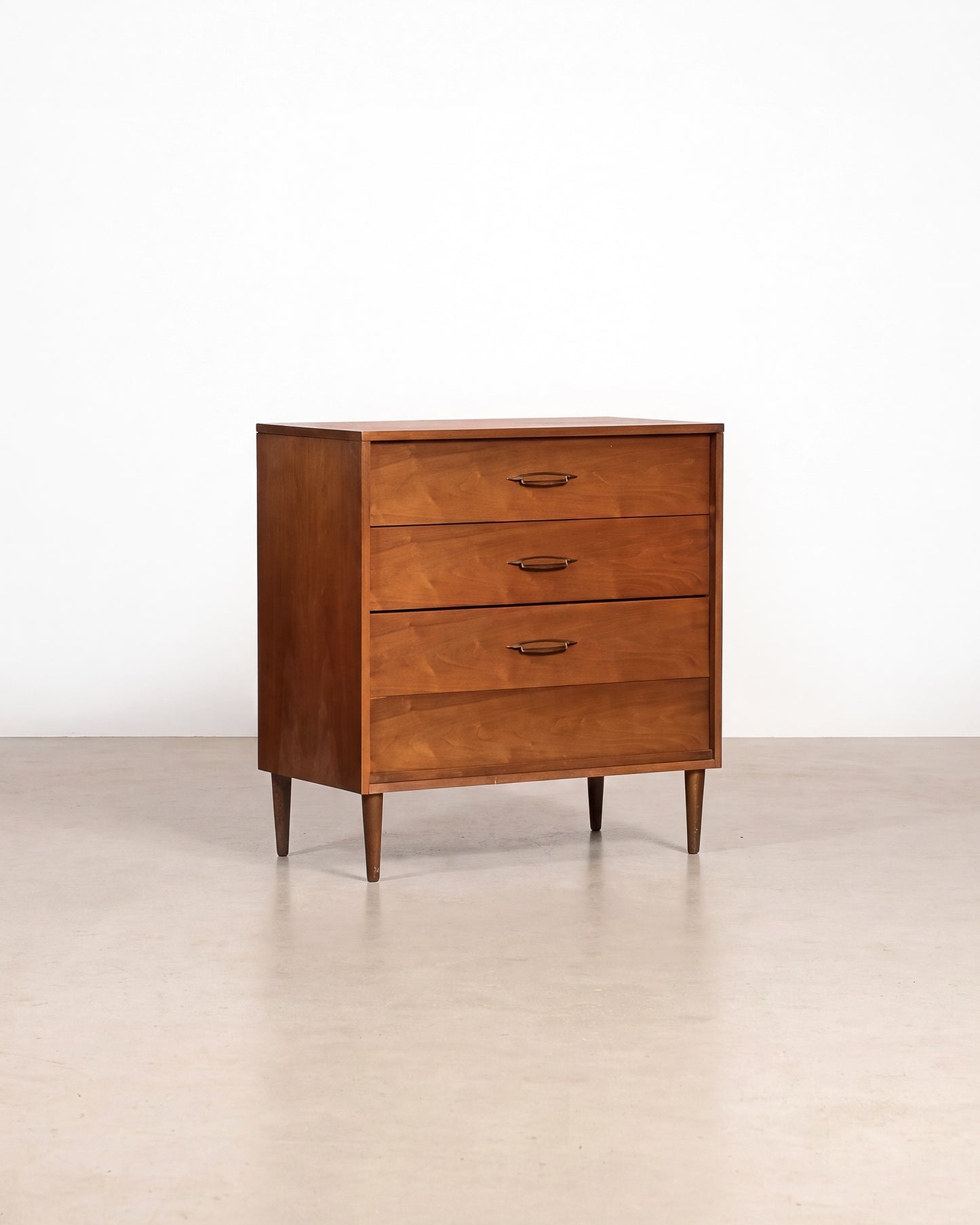 MCM Dark Walnut Tallboy Dresser by Deilcraft