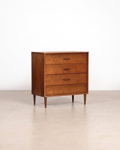 MCM Dark Walnut Tallboy Dresser by Deilcraft