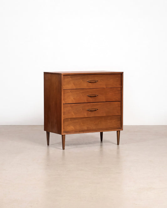 MCM Dark Walnut Tallboy Dresser by Deilcraft
