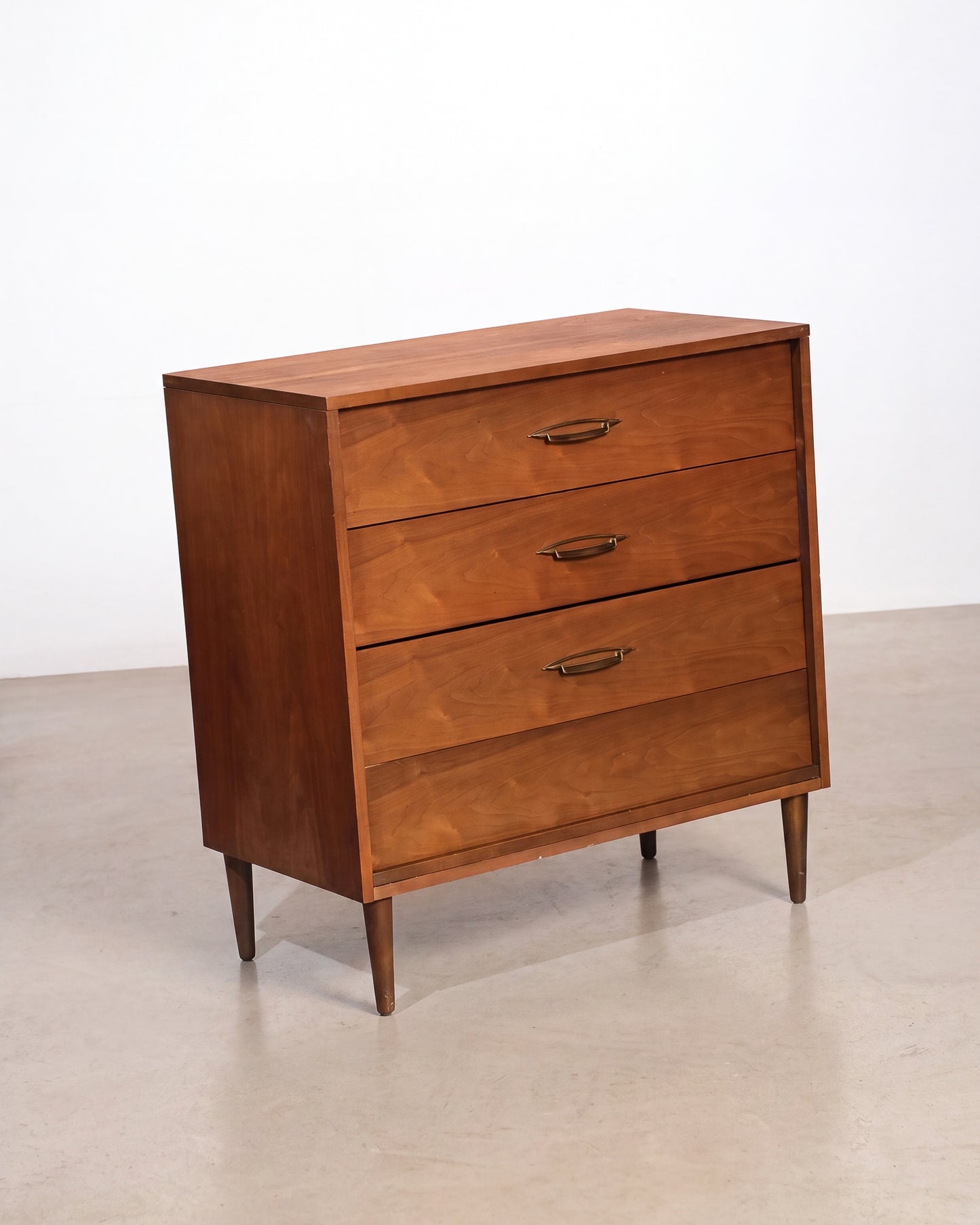 MCM Dark Walnut Tallboy Dresser by Deilcraft
